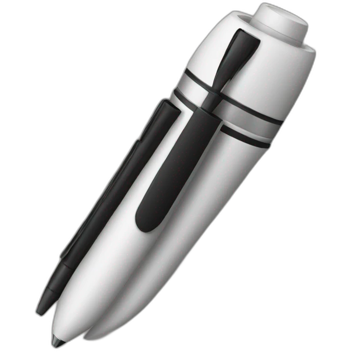 black and white pen emoji