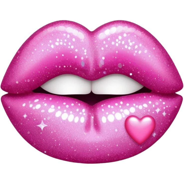 glitter pink kiss  emoji
