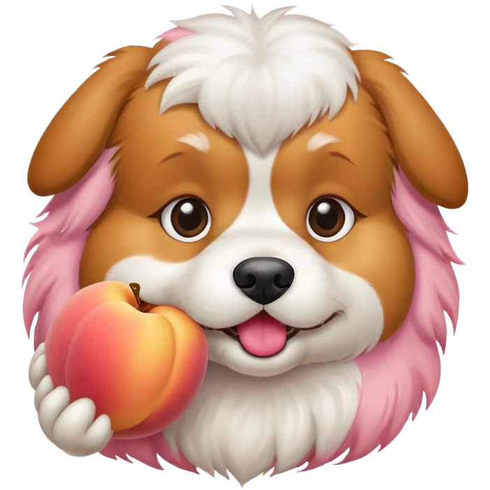 Dog eating peach  emoji
