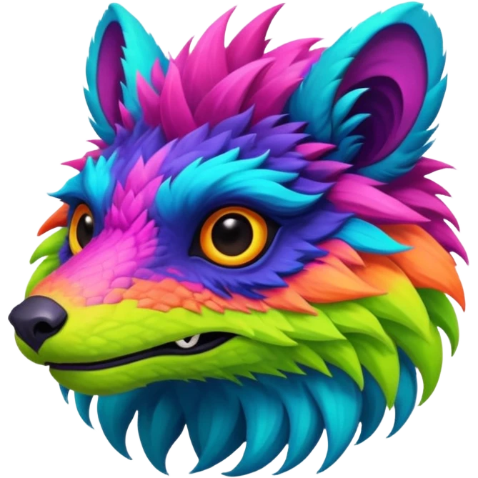 Dark vibrant pastel bright neon colorful edgy exotic painted Fakémon-Pokémon-Vernid-creature emoji