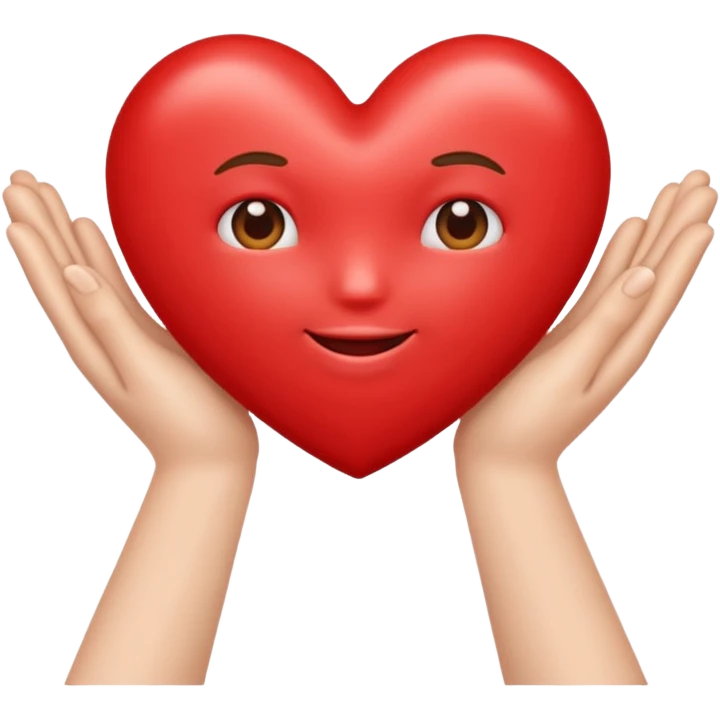 emoji of red heart with giving hands emoji
