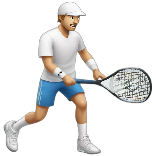 Man in white clothing playing padel emoji