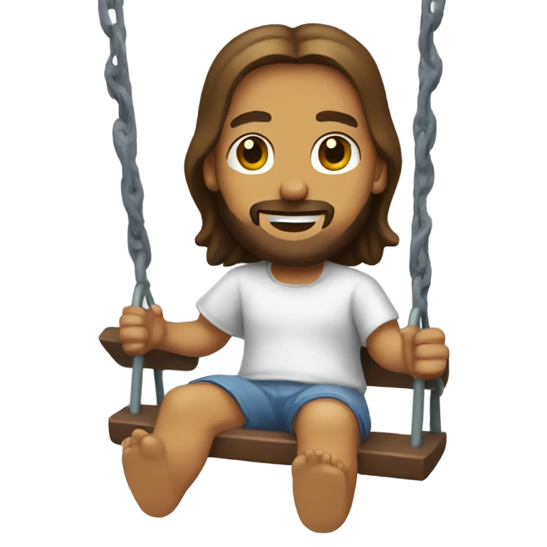 Jesus on playground swing emoji