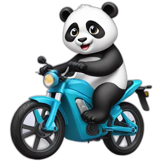 Cute Panda with road bike emoji