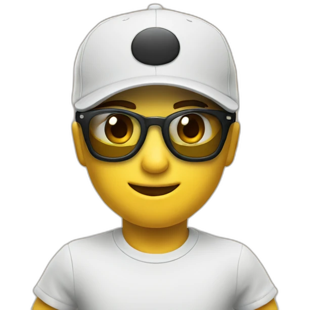 Mono lentes y gorra emoji