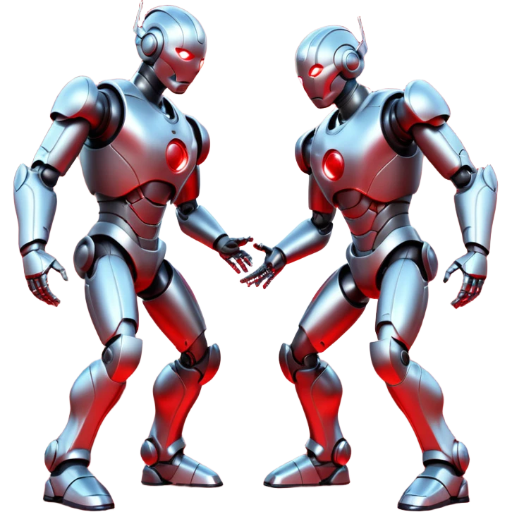 robotic fight between two futuristic robots like ultron   emoji