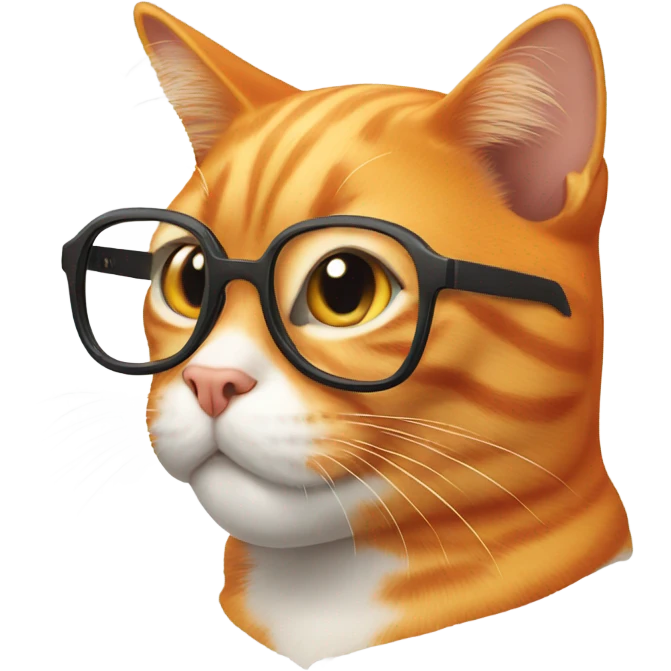 Orange cat with the glasses  emoji
