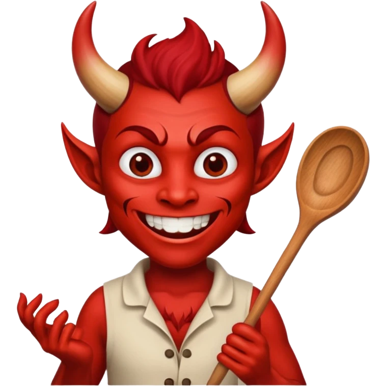 Cooker like demon with a smile and wooden spoon emoji