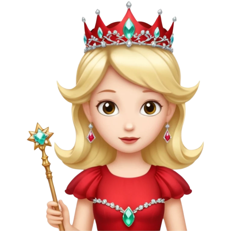 🧚🏻🪄💎 و تاج روی سر لباس قرمز emoji