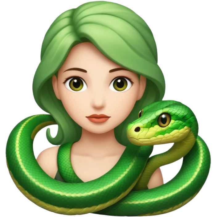 woman with snake on shoulders emoji