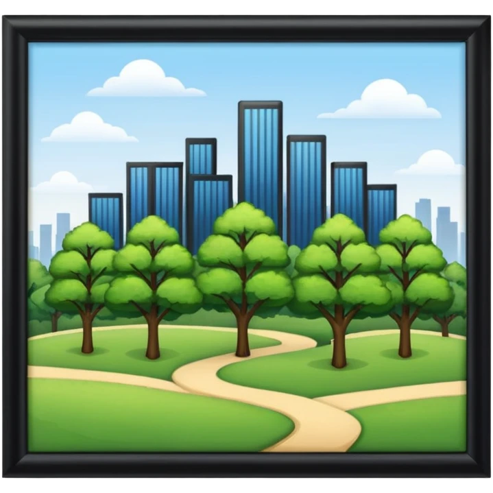 a piece of land with trees and buildings emoji