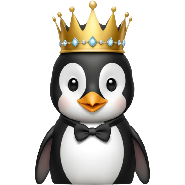 penguin with crown on it s head emoji