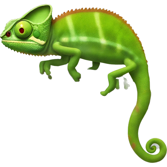 Chameleon On Branch, eating a fly emoji