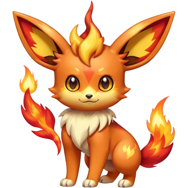 Shiny-Eeveelution-Cute-Fakemon-Fire-Pokémon-fusion full body emoji