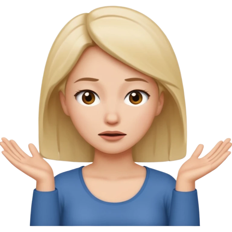 woman shrugging, eyes closed emoji