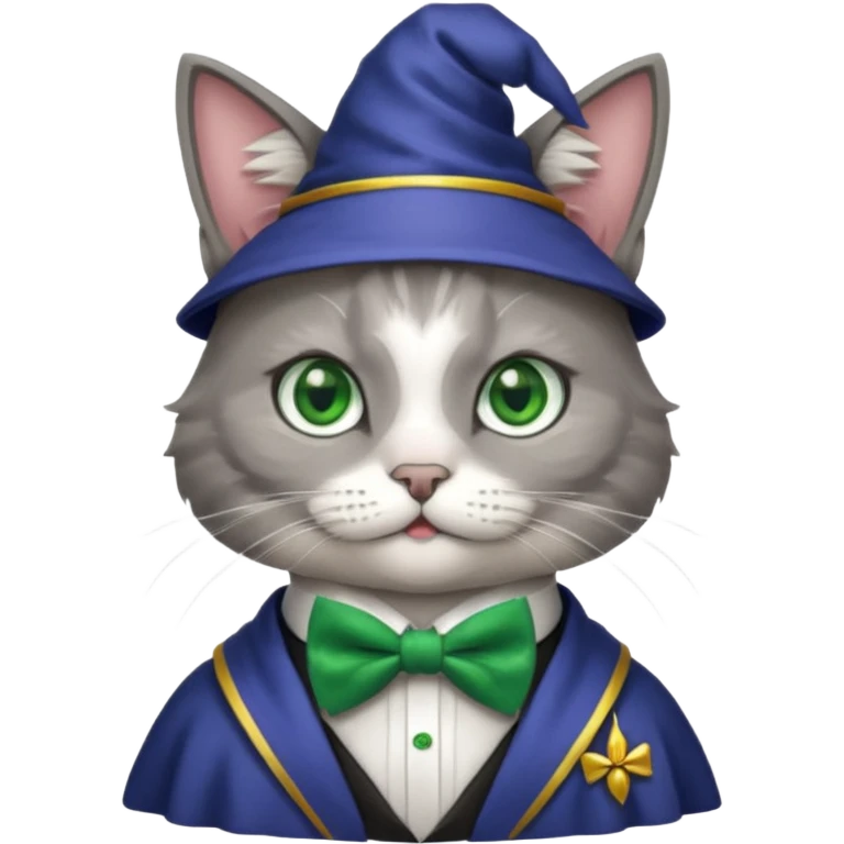 wizard cat with bowtie emoji