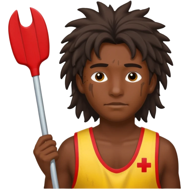 Lifeguard Native American Teenager with messy hair rescuing someone emoji