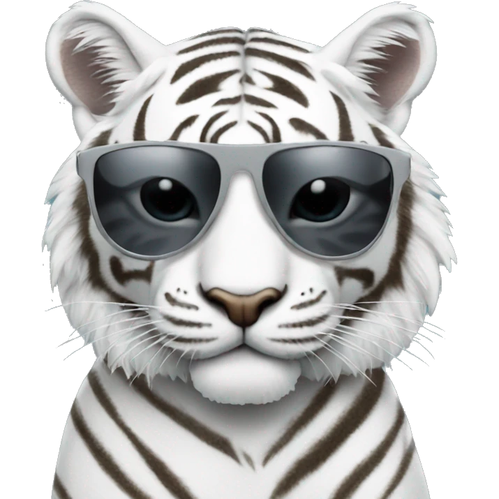 white tiger with sunglasses emoji