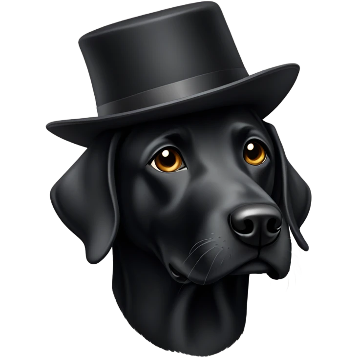 Black lab wearing a hat  emoji
