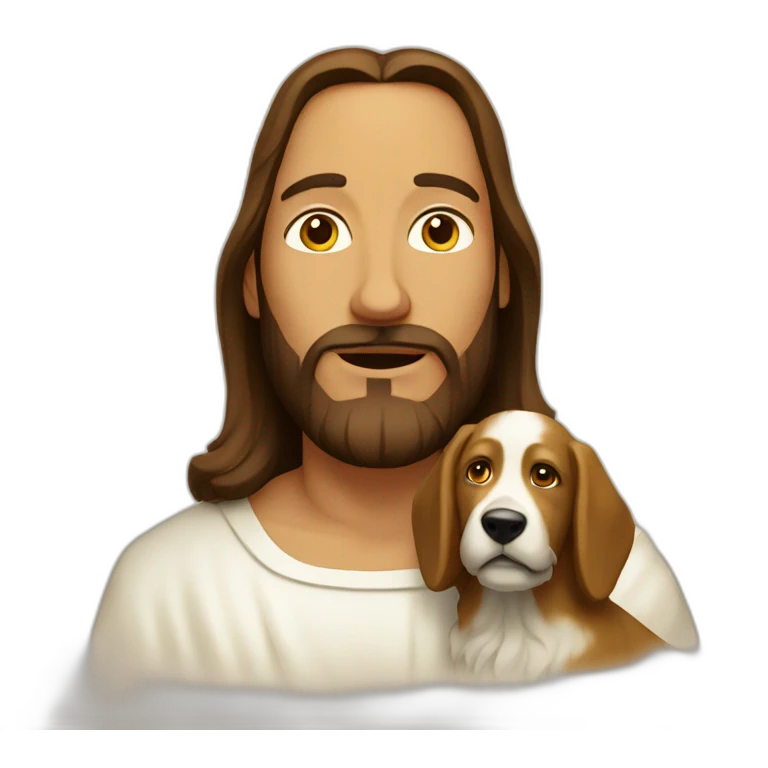 Jesus with dog  emoji