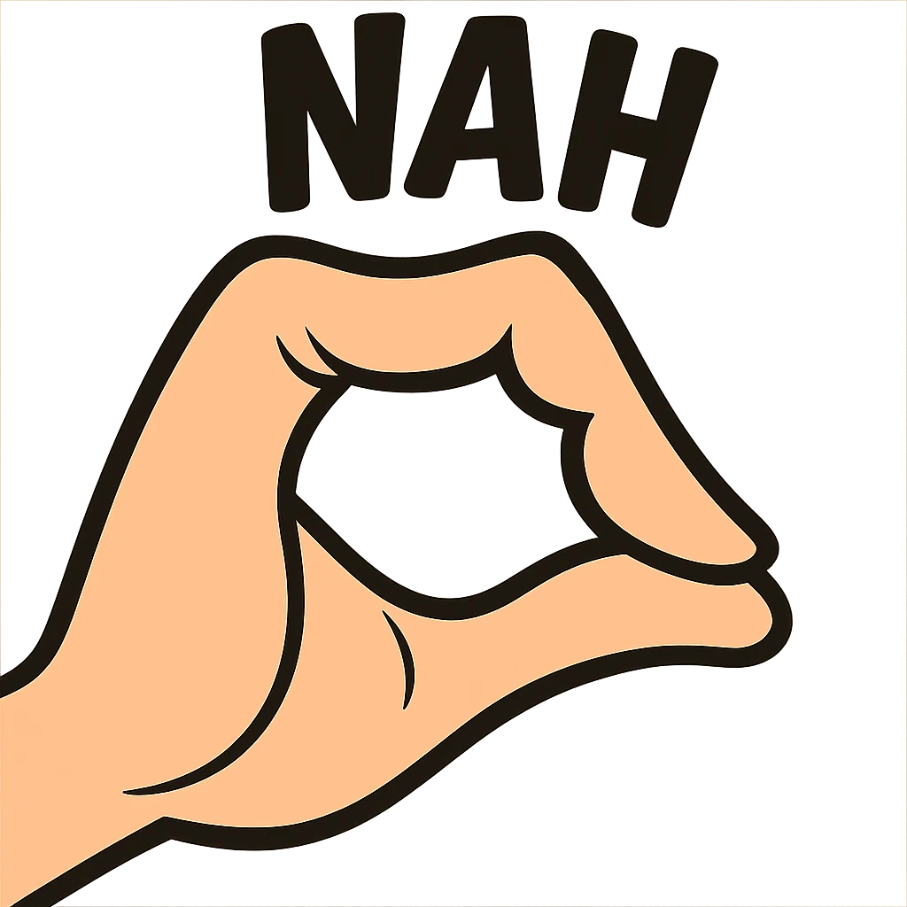 nah çeken el, cartoon style emoji