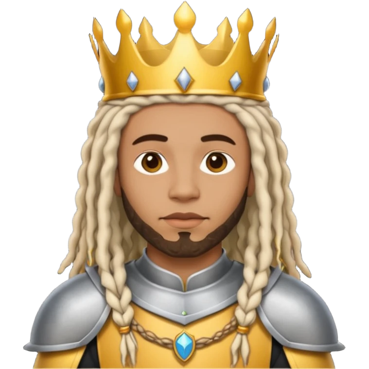 Lightskin knight with Dread locks and crown emoji