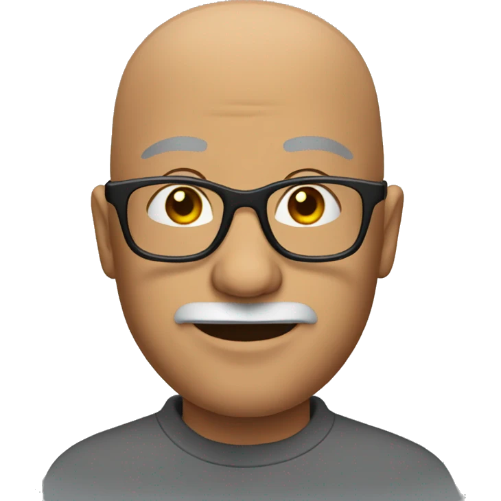 bald man with glasses with facial hair emoji
