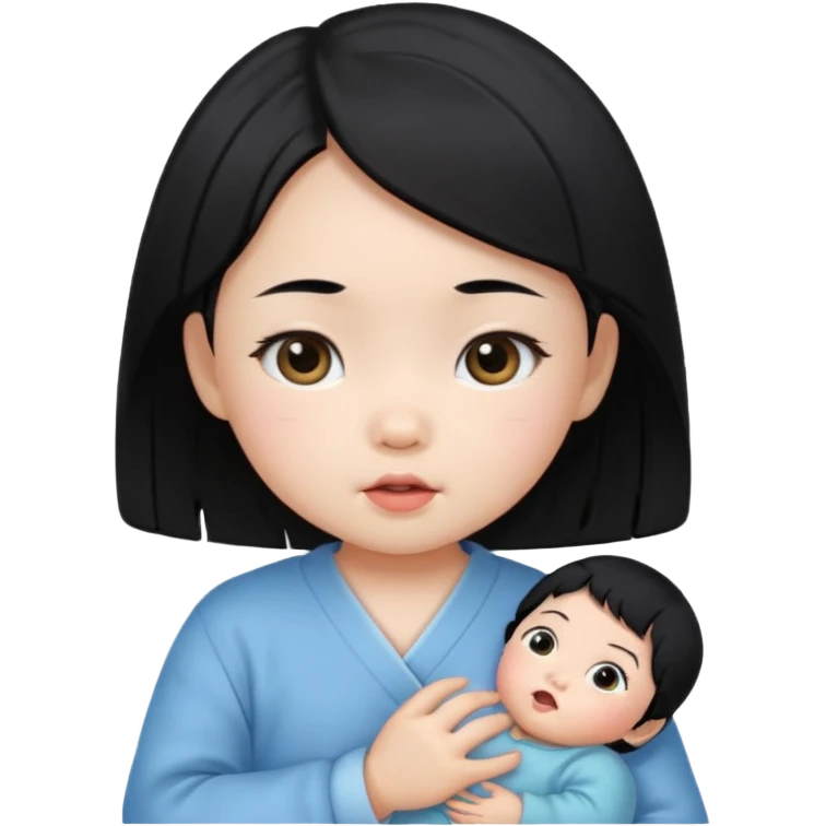 korean black hairbaby girl emoji