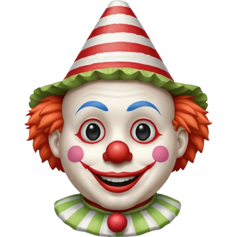 Clown with striped cone  half body emoji