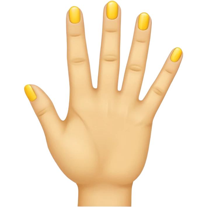 Yellow hand, showing ring finger, emoji