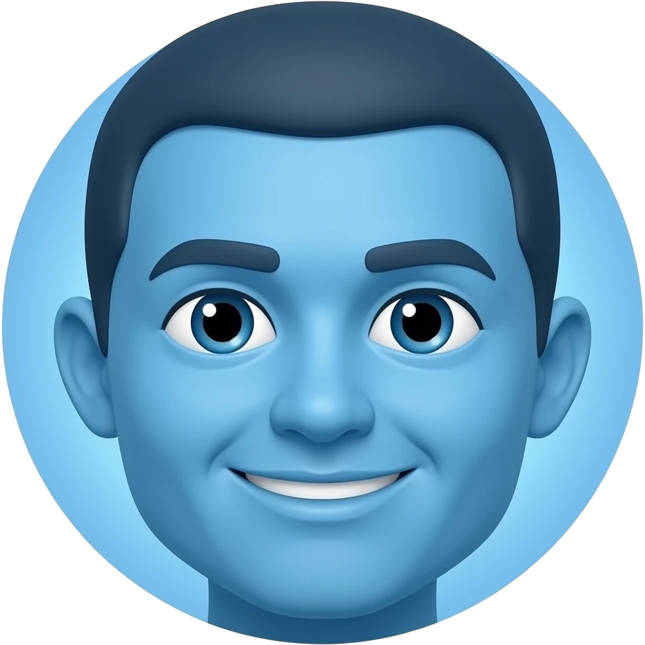 energetic blue emoji