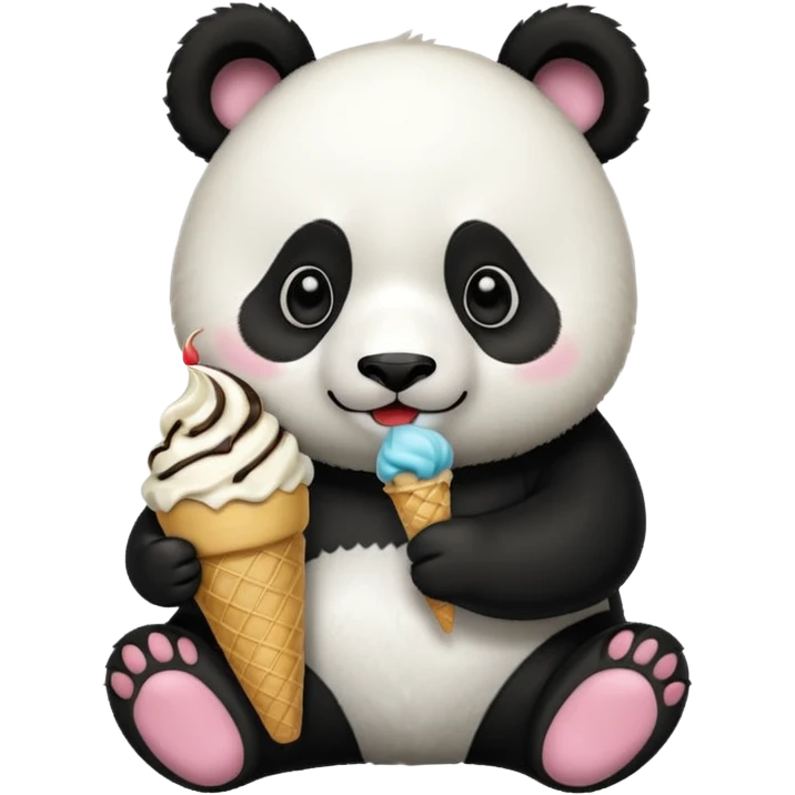 Panda eating ice cream emoji