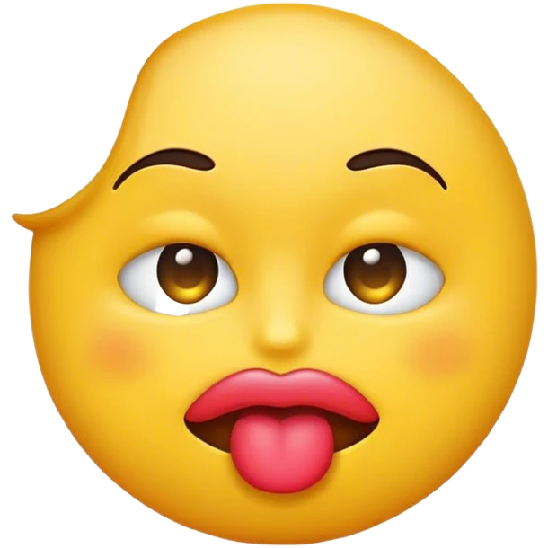 A regular emoji with lips puckered in annoyance  emoji