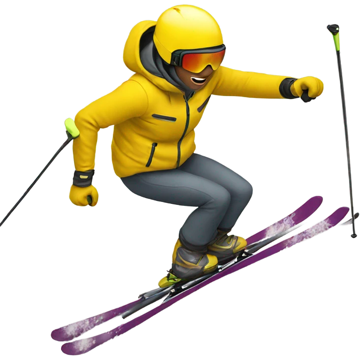 A skier in a yellow jacket emoji