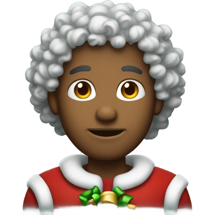 Curly hair man santa emoji