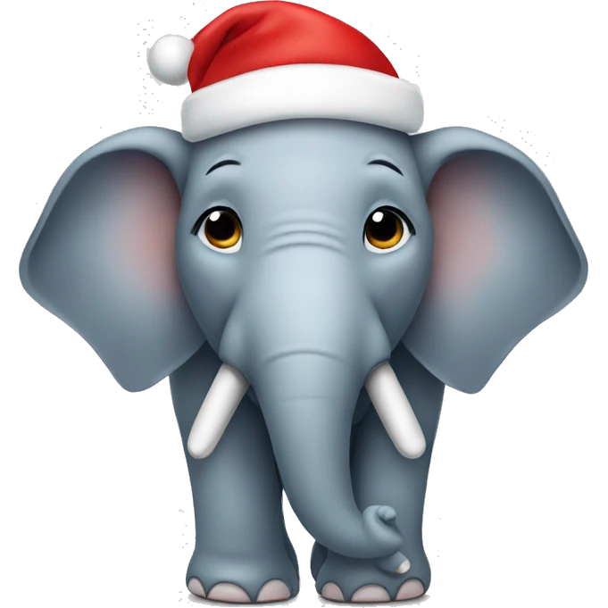 Elephant wearing a Santa hat emoji