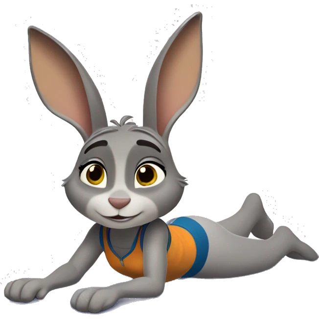 Judy Hopps doing downward dog emoji