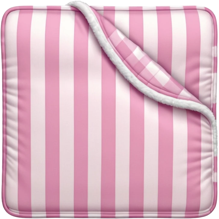folded blanket with pink and white plaid pattern emoji