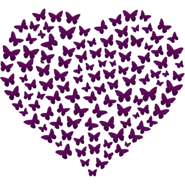 butterfly swarm forming heart silhouette emoji