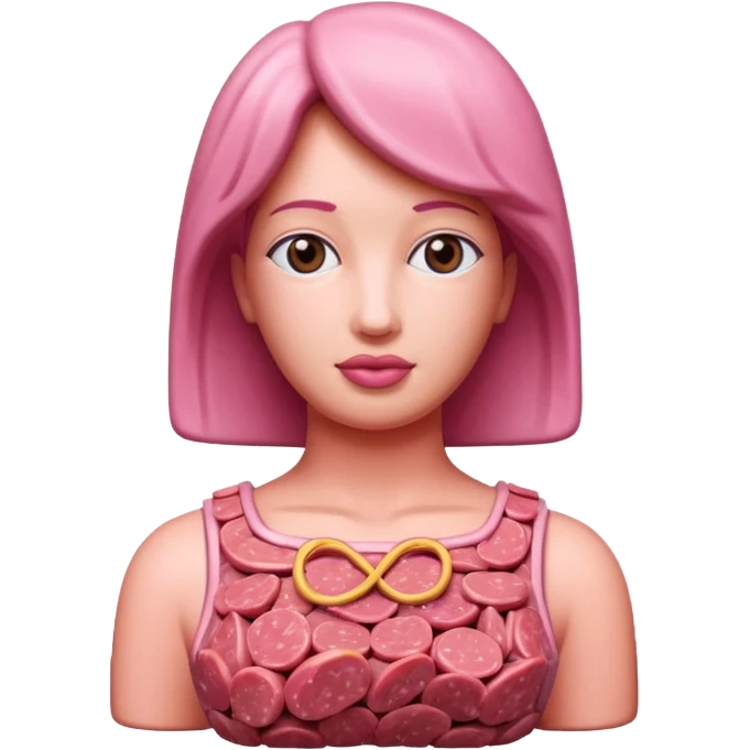 Woman Statue fine art made of spam meat emoji