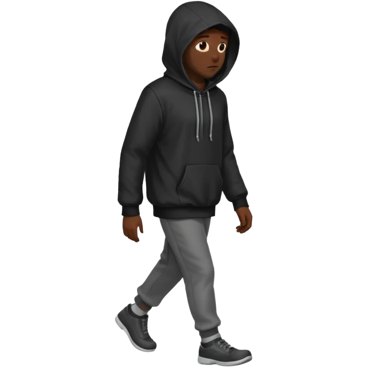 Hooded Street Walker black man  emoji