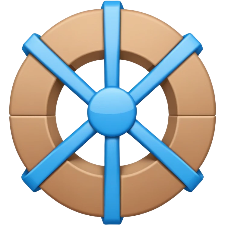 blue network in a circle form with brown packages at intersection points emoji
