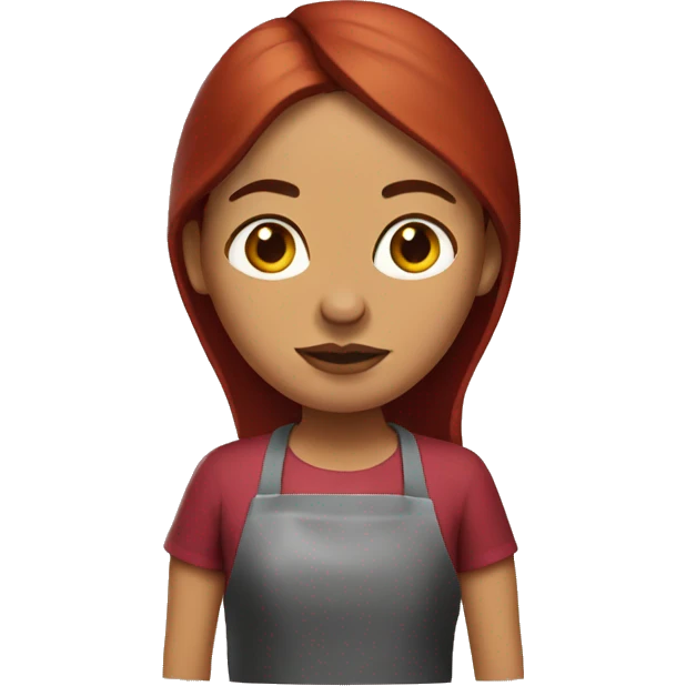 Dark straight Red Hair Mexican woman cooking birria emoji
