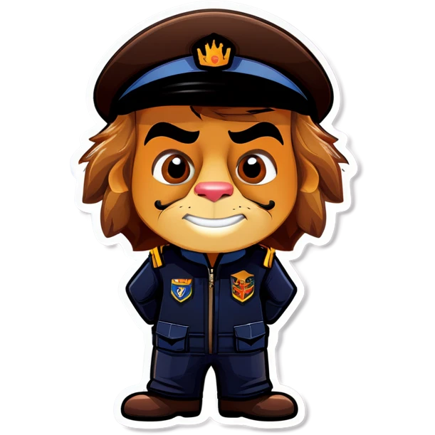 Crew un Emoji de un Leon vertigo de piloto emoji