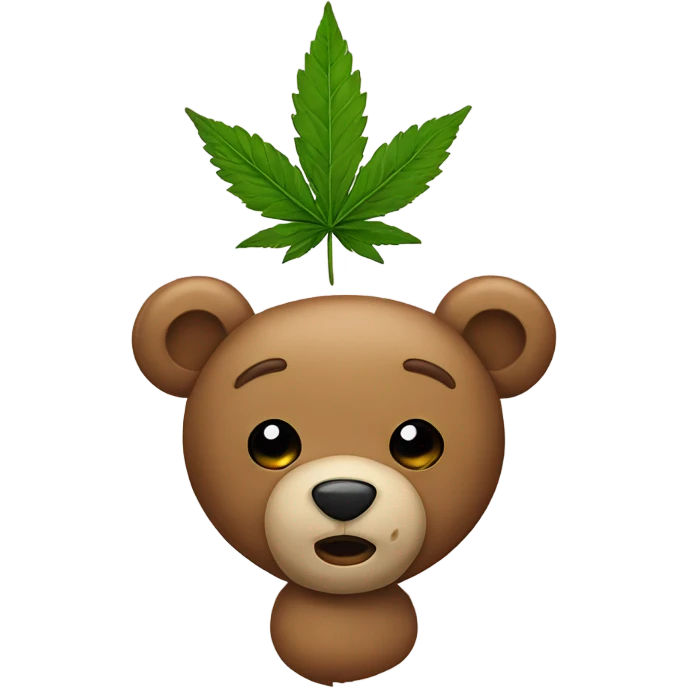 Teddy bear weed emoji