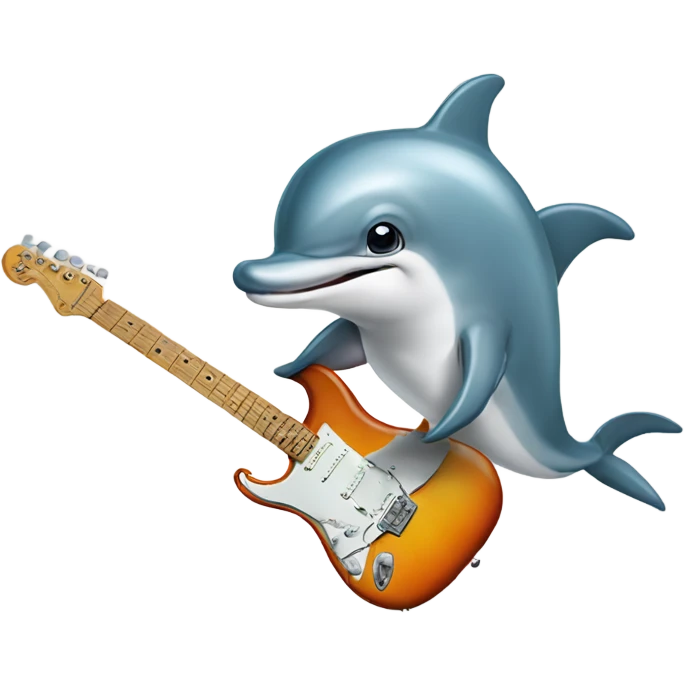 Dolphin playing a Fender Stratocaster emoji