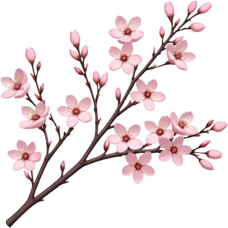 The branches of cherry blossoms are pale pink emoji