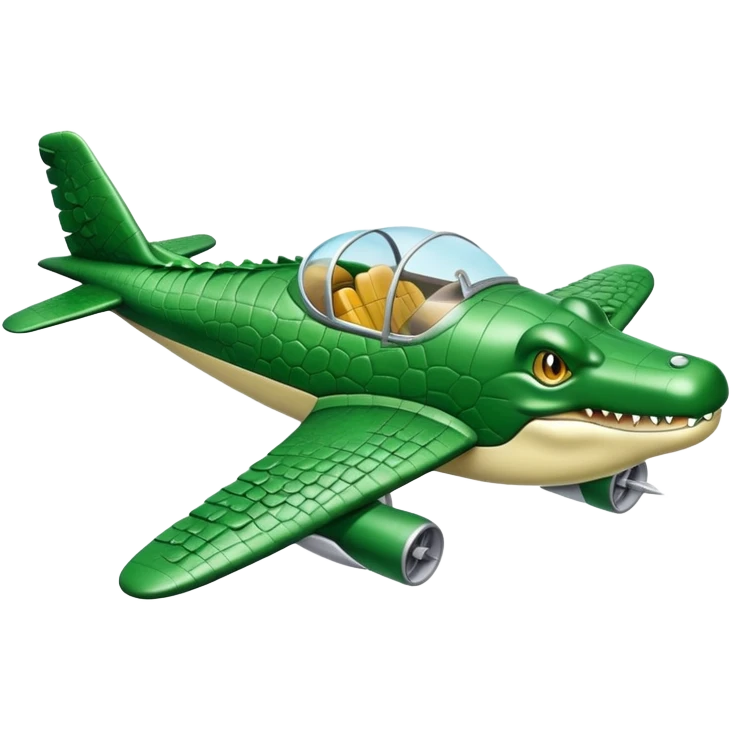 crocodile flying an airplane emoji