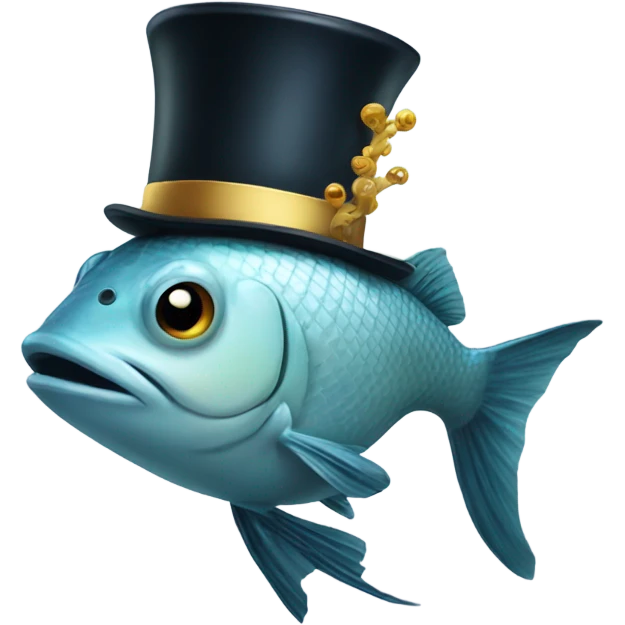 Fish in a top hat  emoji