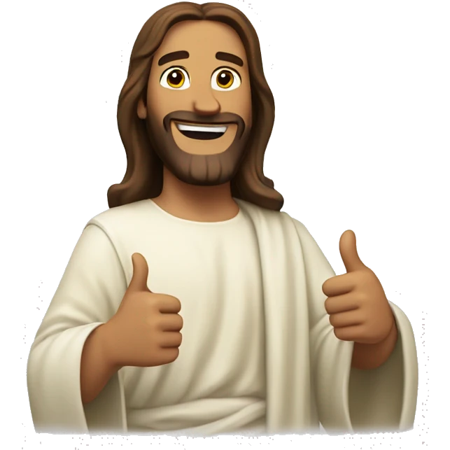 Jesus christ smiling thumbs up emoji